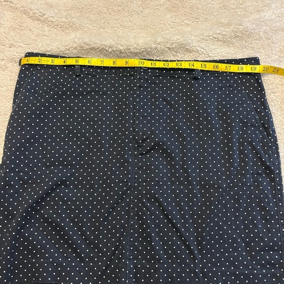 Chaps Navy and White Polka Dot Skirt - Picture 2 of 7